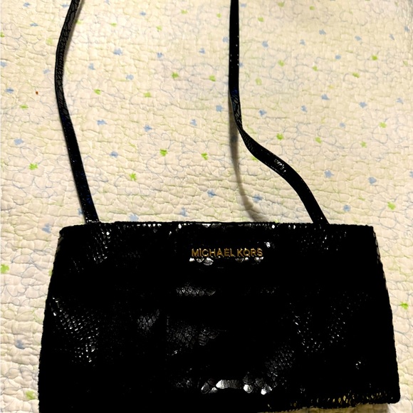 Michael Kors clutch black crocodile with detachable strap - Picture 4 of 9